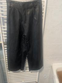 Pantalone donna in finta pelle nero L