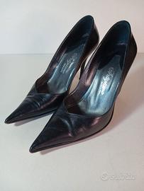 Decolleté nere in pelle tacco 12 38