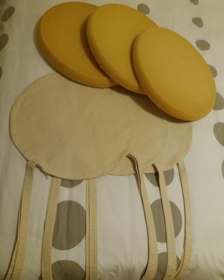 N.3 cuscini tondi color cream