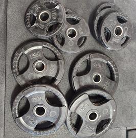 set bilanciere olimpionico + dischi gommati