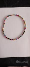 Collana girocollo in tormalina multicolore 