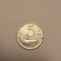 Moneta da 5 lire del 1954