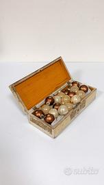 18 Palle Natale Fine Vetro Albero Stile Vintage