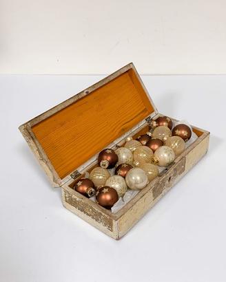 18 Palle Natale Fine Vetro Albero Stile Vintage