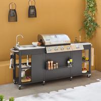 Barbecue a gas 5 fuochi con 1 bruciatore laterale