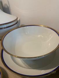 Servizio piatti Richard Ginori bordo oro e cobalto