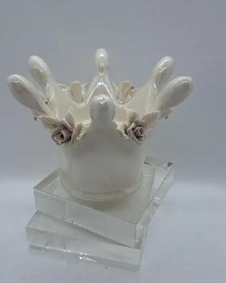 Portacandela ceramica Capodimonte