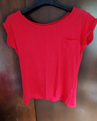 t-shirt rossa Alcott 100% cotone