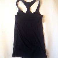 Top maglia canotta lunga colore nero cotone L