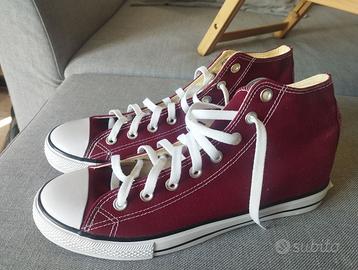 Scarpe in stile Converse numero 43 rosso vinaccia