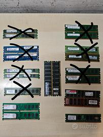Lotto RAM PC Desktop - DDR2 e DDR - Kingston