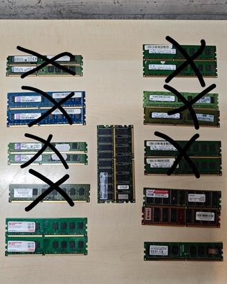 Lotto RAM PC Desktop - DDR2 e DDR - Kingston