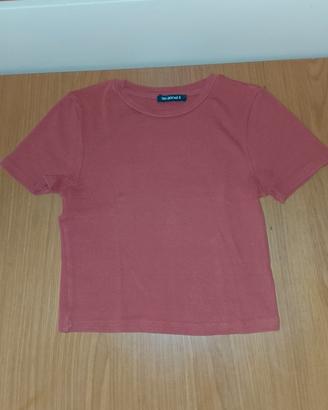 T-shirt Terranova color malva / rosa antico 