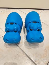 Coppia ippopotamo azzurro Lines 30cm