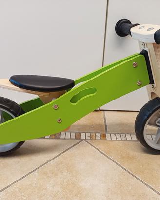 Balance Bike 2 in 1 in legno – bici senza pedali
