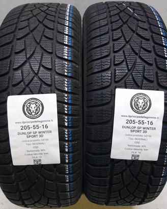 2 GOMME 205 55 16 DUNLOP A63156