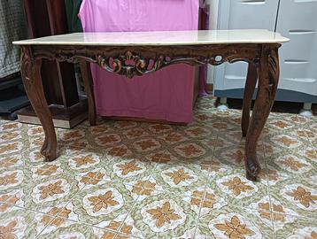 Tavolino in legno e marmo