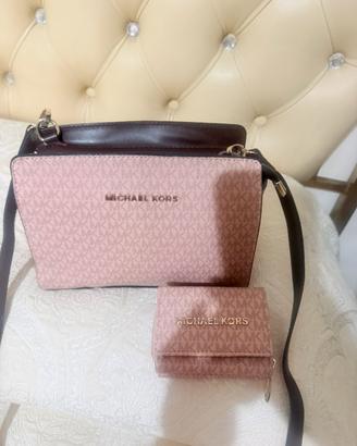 Borsa e portafoglio michael kors in tela monogram