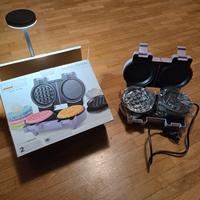 Piastra per waffle con griglie intercambiabili