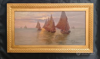 Oreste Paltrinieri, dipinto olio su legno antico 