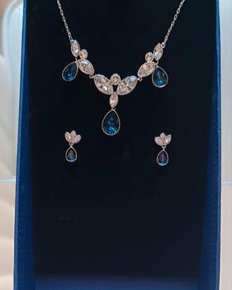 SWAROVSKI "Blues Set" – Collier + Orecchini NUOVI