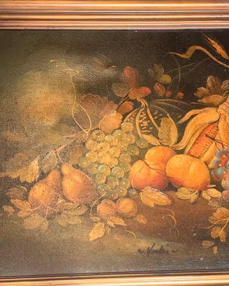 Quadro  olio su tela. Natura morta. Lungh. Cm83