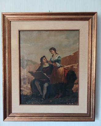 Quadro olio Tintoretto La Fornarina copia 900