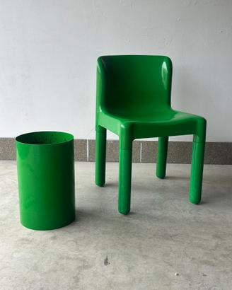 Set sedia e cestino Kaerell vintage verde