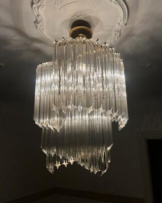 Lampadario vintage anni 60/70 in vetro