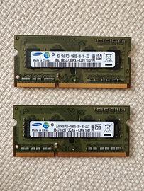 2 banchi RAM Samsung 2GB 1Rx8 PC3 10600S (4GB tot)