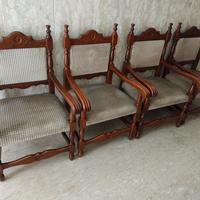 4 poltrone anni 60 in legno 