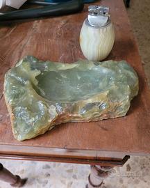 Accendino e posacenere in onice 