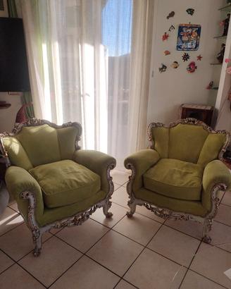 2 poltrone stile barocco veneziano