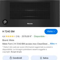 Forno combinato microonde miele H7240BM inox nuovo