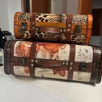 Set 2 valigette vintage decorative – stile viaggio