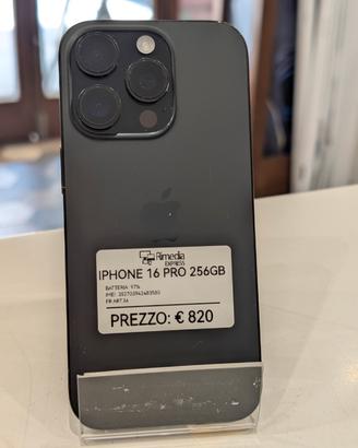 iPhone 16 pro 256GB nero usato garanzia 