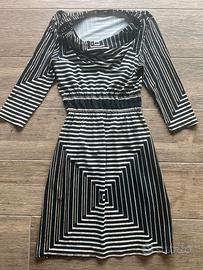 Abito Donna Optical Bianco Nero AlanRed Tg L