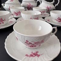 Splendido set da tè Richard Ginori Fiori Magenta