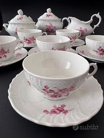 Splendido set da tè Richard Ginori Fiori Magenta
