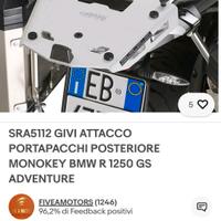 piastra topcase GIVI SRA 5112 BMW GS 1200/1250 ADV