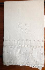 Asciugamano vintage in tela di canapa