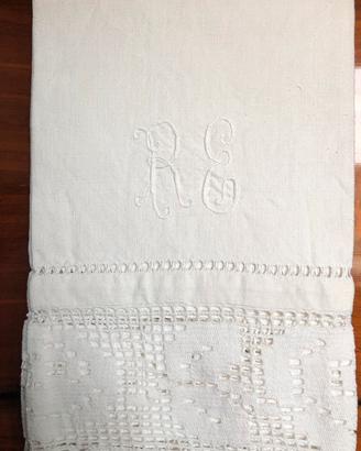 Asciugamano vintage in tela di canapa