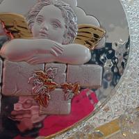 quadro argento e cristallo con angeli
