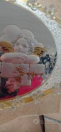 quadro argento e cristallo con angeli