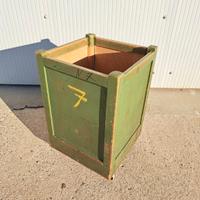 carrello cassone industriale legno anni 60 verde