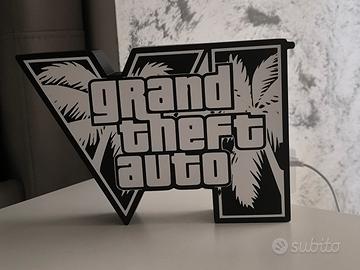 Lampada Led Logo GTA VI  Insegna Lightbox