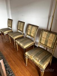 4 sedie francesi  Luigi XVI con fodera originale