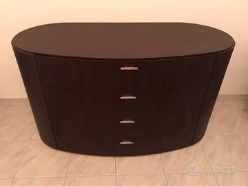 Cassettiera ovale in wengè, ancora in garanzia