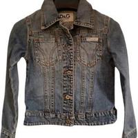 Giubbino bimba denim blue jeans scolorito. D&G