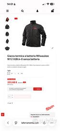 Giacca termica Milwaukee M12 HJBL4-0 BATTERIA INCL